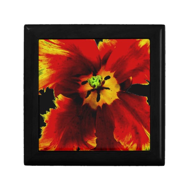 Flowers, Small 5.125" Square w/4.25" Tile Gift Box (Front)