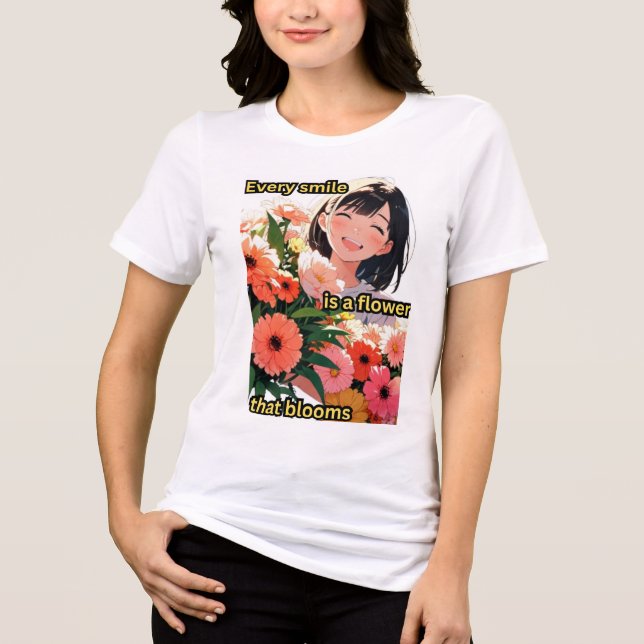 Flowers &Smiles T-shirt Tri-Blend Shirt (Front)