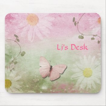 Flowers   Soft Swirl Vines   Butterfly Feminine Mouse Pad by BridesToBe at Zazzle