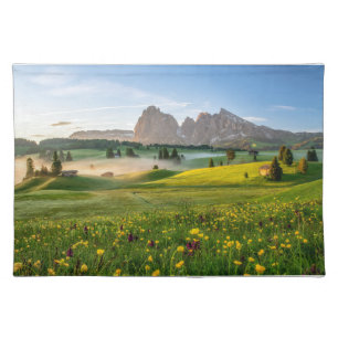 Flowers Spring Alpe di Siusi Langkofel Cloth Placemat