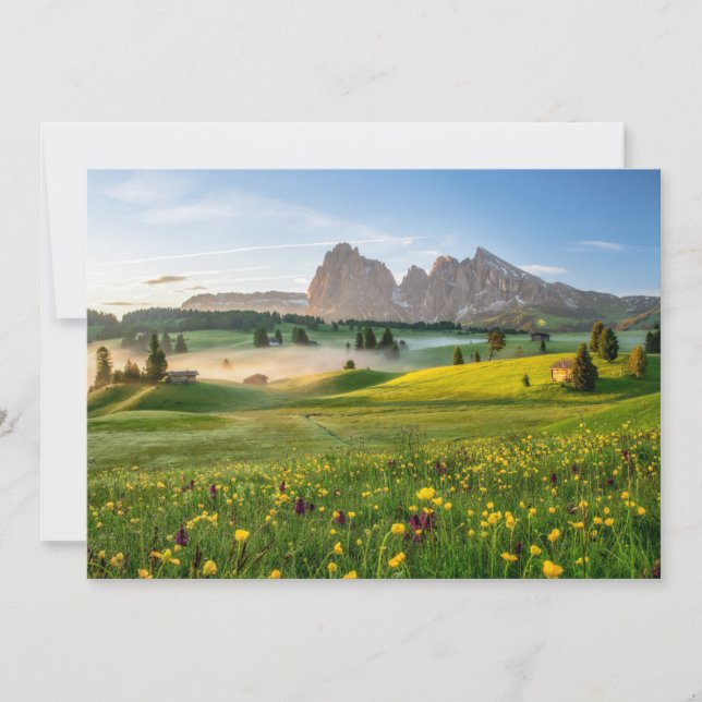 Flowers | Spring Alpe di Siusi Langkofel Thank You Card (Front)