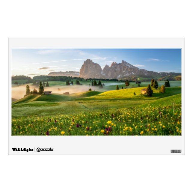 Flowers | Spring Alpe di Siusi Langkofel Wall Decal (Front)