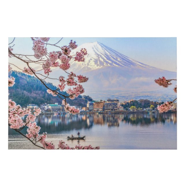 Flowers | Spring Cherry Blossoms Japan Faux Canvas Print (Front)
