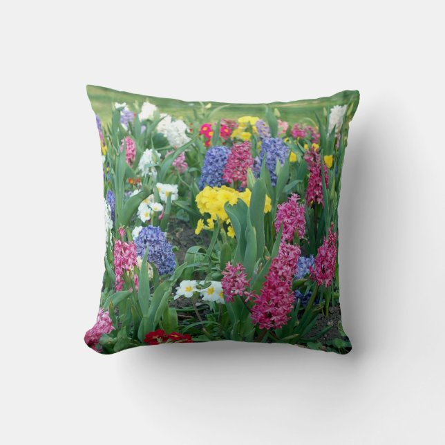 Flowers: Spring Flowers Throw Pillow (Front)
