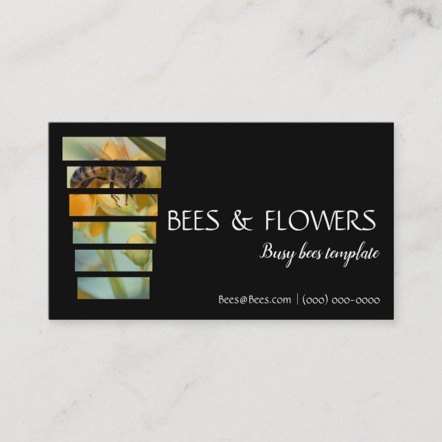 Flowers Spring Photography Bee Business Card (Front)