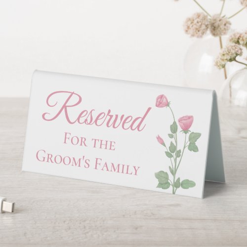 Flowers Spring Pink Floral Reserved Wedding Table Tent Sign