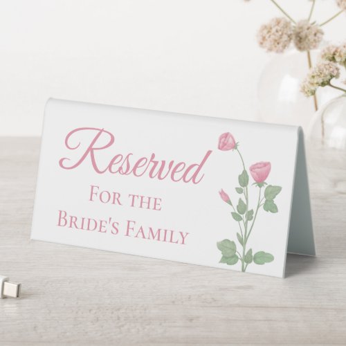 Flowers Spring Pink Floral Reserved Wedding Table Tent Sign