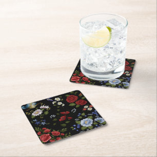 Flowers Square Paper Coaster
