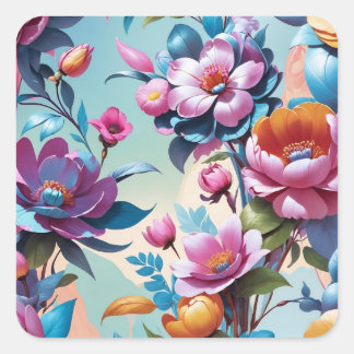 Flowers Square Sticker