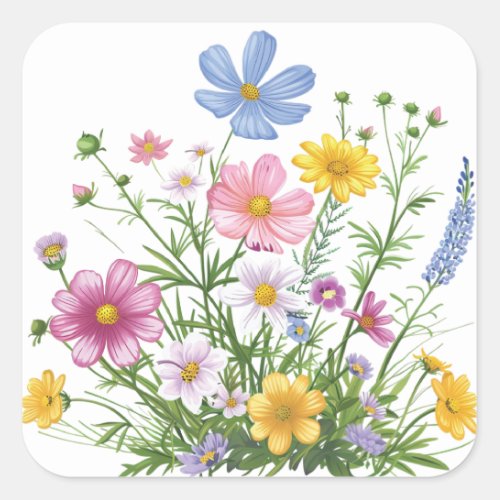 Flowers Square Sticker