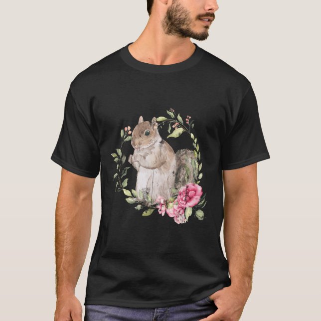 Flowers Squirrel T-Shirt (Front)