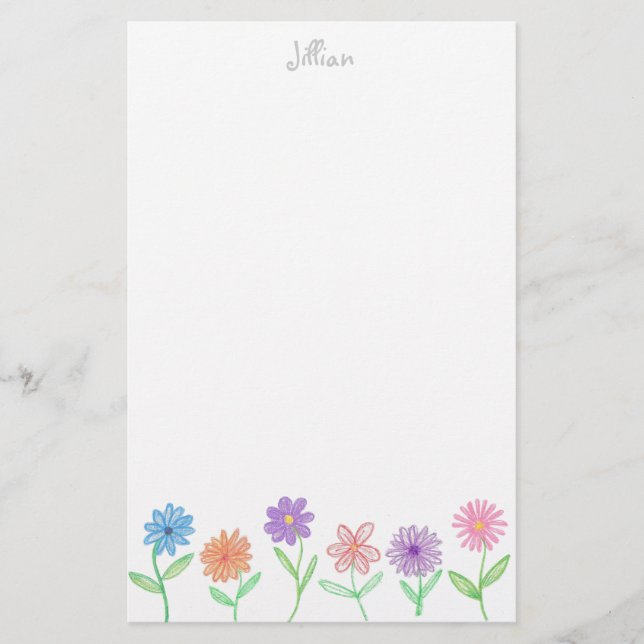 Flowers stationery - personalized (Front)