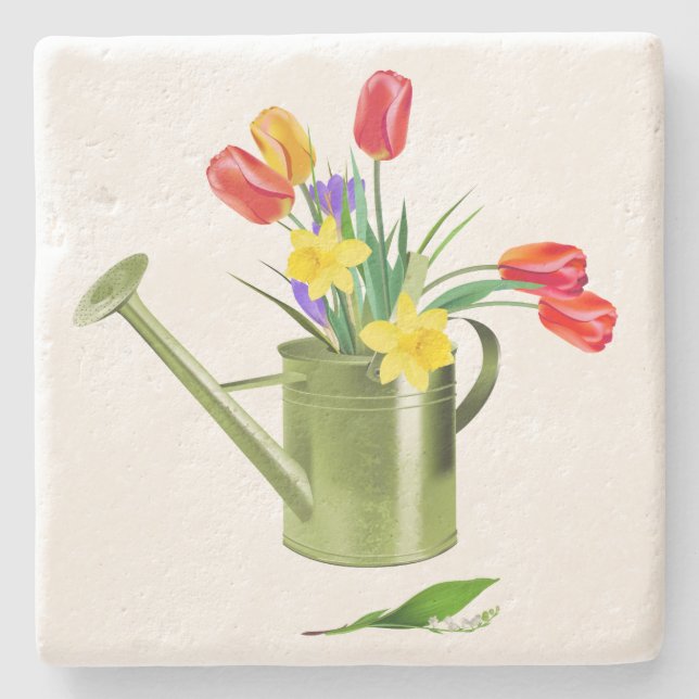 Flowers Stone Coaster (Front)