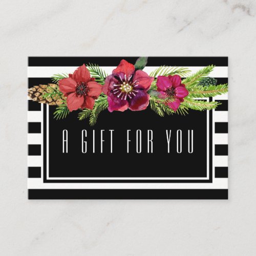 Flowers  Stripes Holidays Gift Certificate