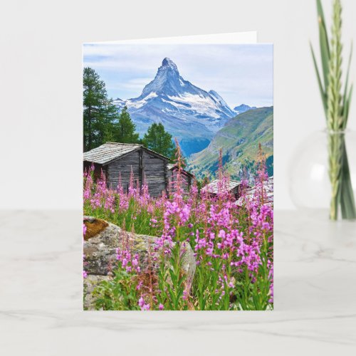 Flowers  Summer Matterhorn Switzerland Card