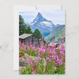 Flowers Summer Matterhorn Switzerland Thank You Card