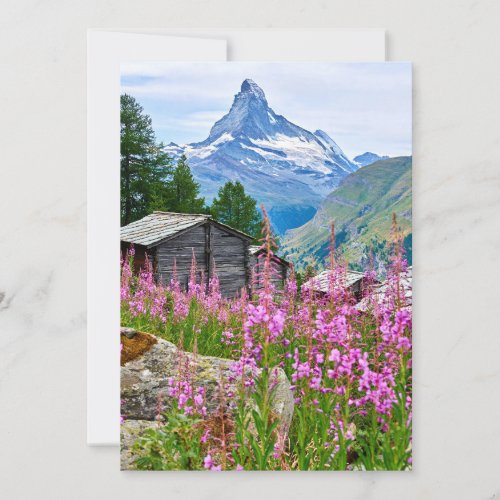 Flowers  Summer Matterhorn Switzerland Thank You Card