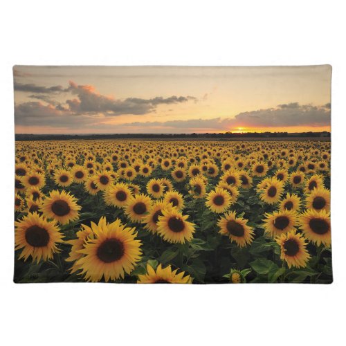 Flowers  Sunflower Field Cloth Placemat