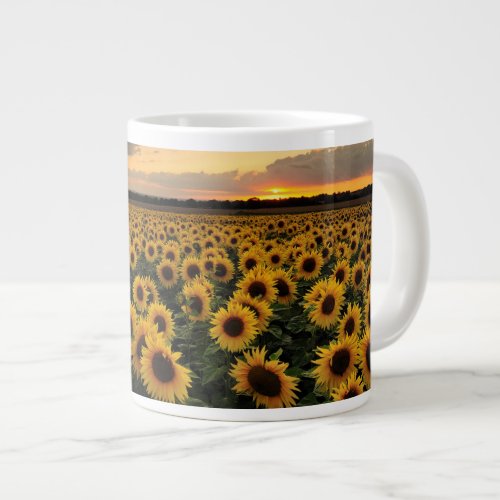 Flowers  Sunflower Field Giant Coffee Mug