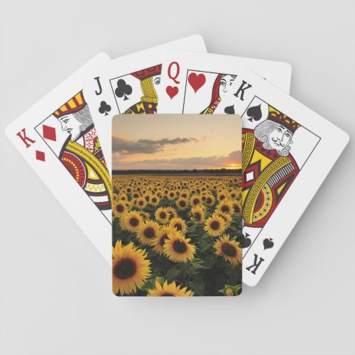 Flowers  Sunflower Field Poker Cards