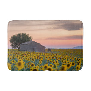 Flowers   Sunflower Field Provence, France Bath Mat