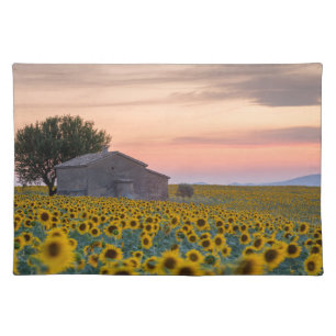 Flowers Sunflower Field Provence, France Cloth Placemat
