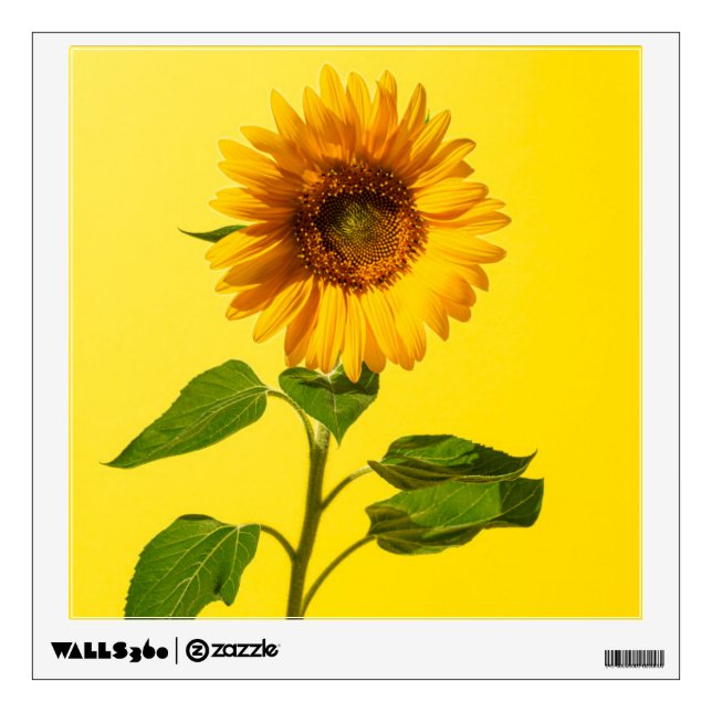 Flowers | Sunflower on Yellow Wall Decal (Front)
