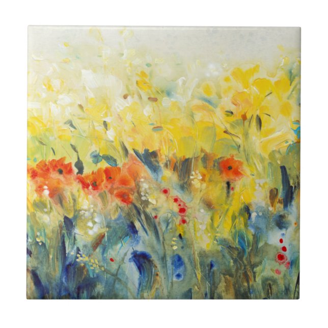 Flowers Sway II Ceramic Tile (Front)