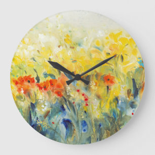 Flowers Sway II Large Clock