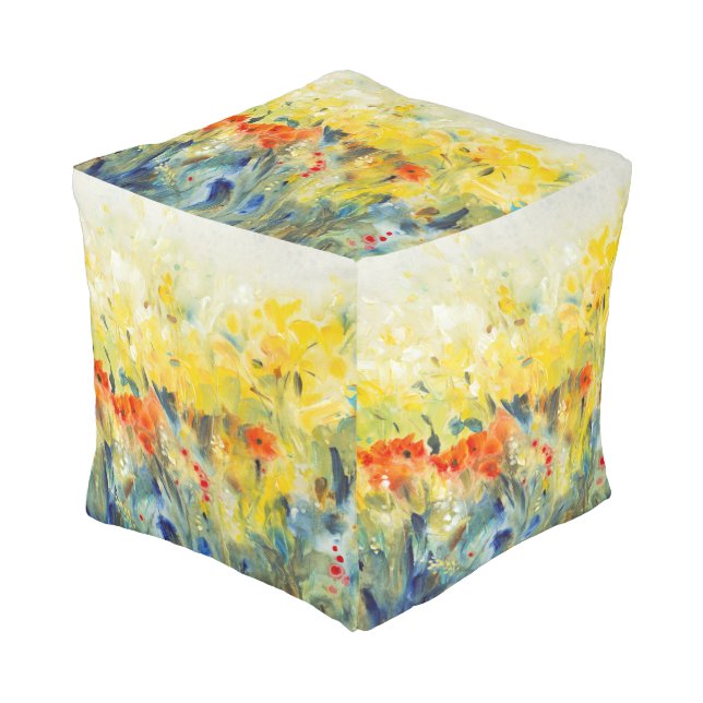 Flowers Sway II Pouf (Angled Front)