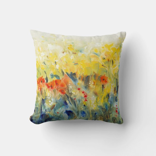 Flowers Sway II Throw Pillow (Front)