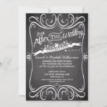 Flowers &amp; Swirls Chalkboard After Wedding Idpp2 Invitation at Zazzle