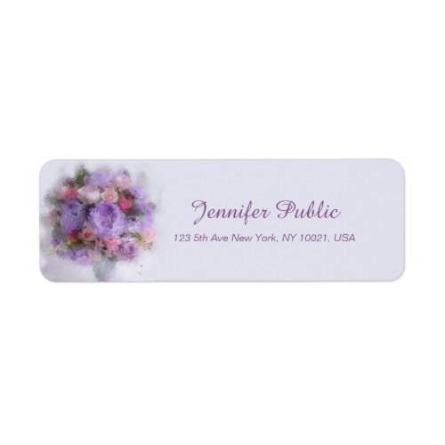 Flowers Template Hand Script Modern Floral Return Label