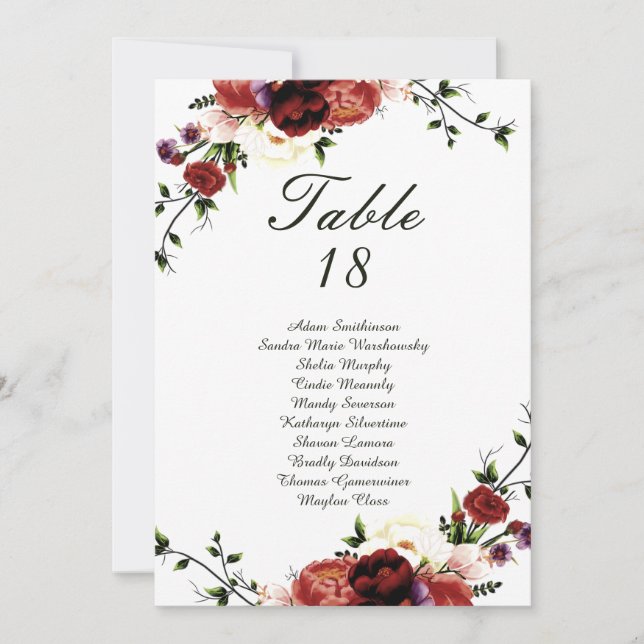 Flowers Terracotta Cream Burgundy Wedding   Announcement (Front)