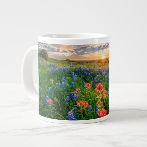 Flowers  Texas Bluebonnets  Indian Paintbrush Giant Coffee Mug