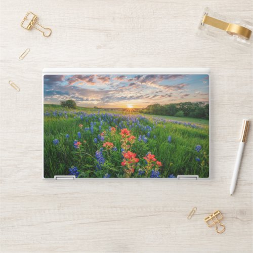 Flowers  Texas Bluebonnets  Indian Paintbrush HP Laptop Skin