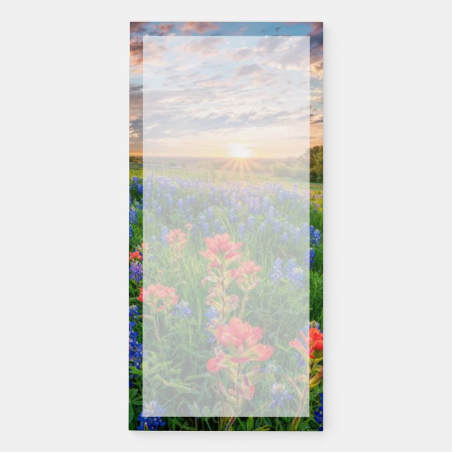 Flowers | Texas Bluebonnets & Indian Paintbrush Magnetic Notepad (Front)
