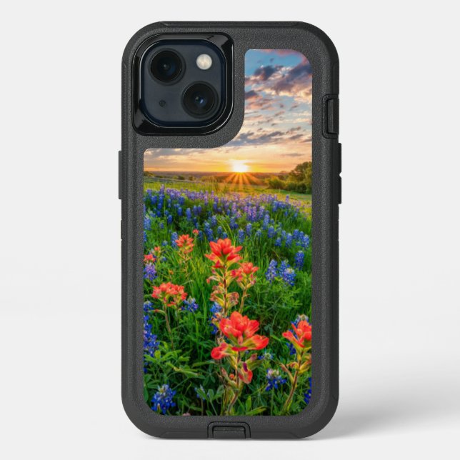 Flowers | Texas Bluebonnets & Indian Paintbrush Otterbox iPhone Case (Back)