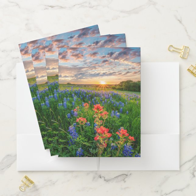 Flowers | Texas Bluebonnets & Indian Paintbrush Pocket Folder (In Situ)