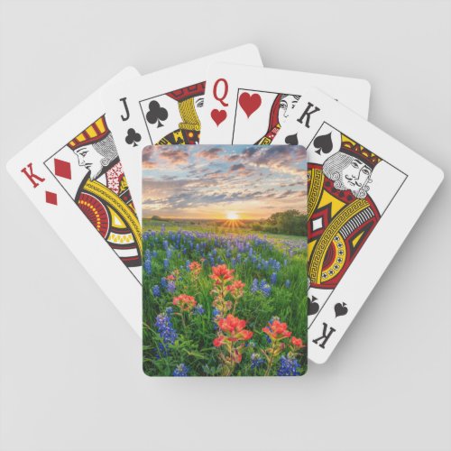 Flowers  Texas Bluebonnets  Indian Paintbrush Poker Cards