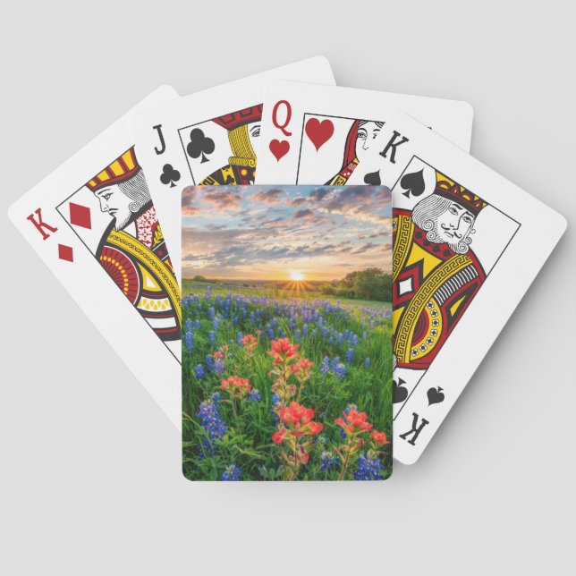 Flowers | Texas Bluebonnets & Indian Paintbrush Poker Cards (Back)