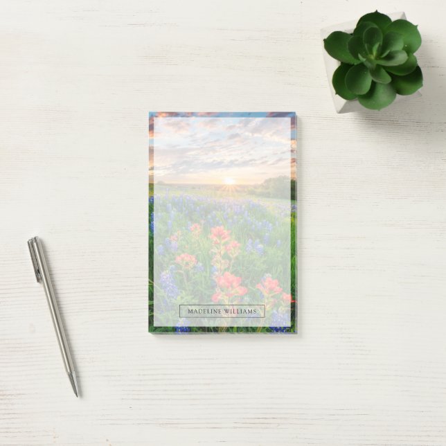 Flowers | Texas Bluebonnets & Indian Paintbrush Post-it Notes (Office)
