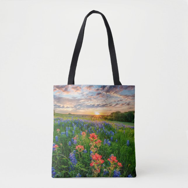 Flowers | Texas Bluebonnets & Indian Paintbrush Tote Bag (Front)