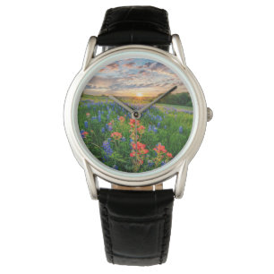 Flowers Texas Bluebonnets & Indian Paintbrush Watch