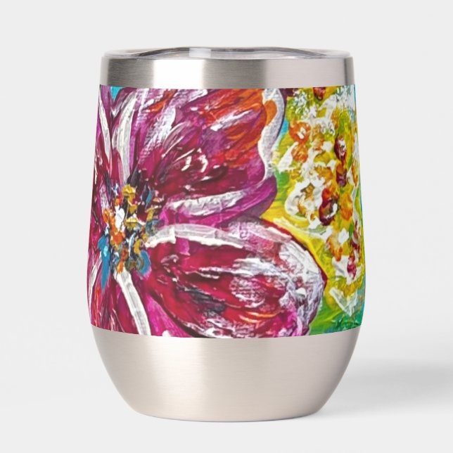 Flowers thermal wine tumbler (Back)