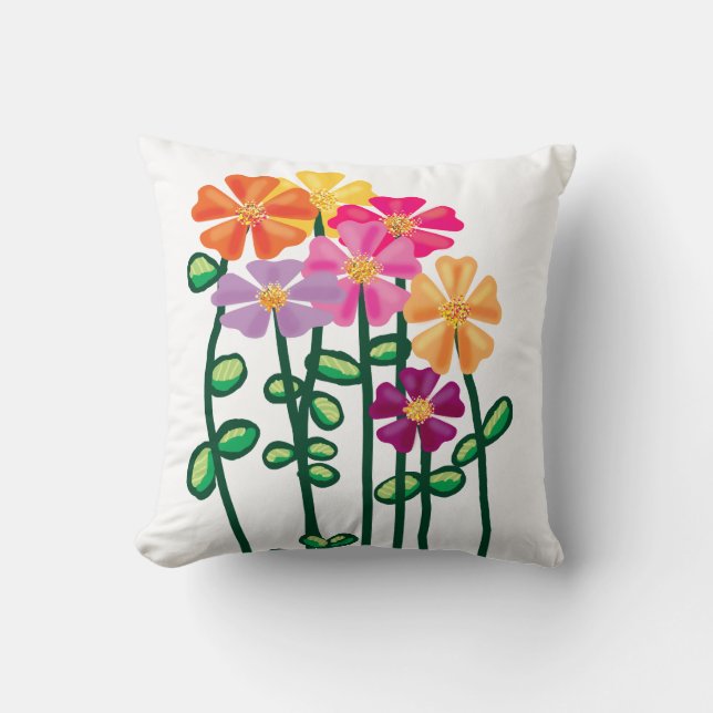 Flowers Throw Pillow (Front)