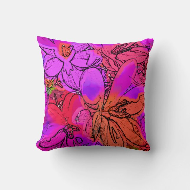 FLOWERS THROW PILLOW (Front)