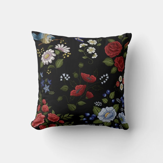 Flowers Throw Pillow (Front)