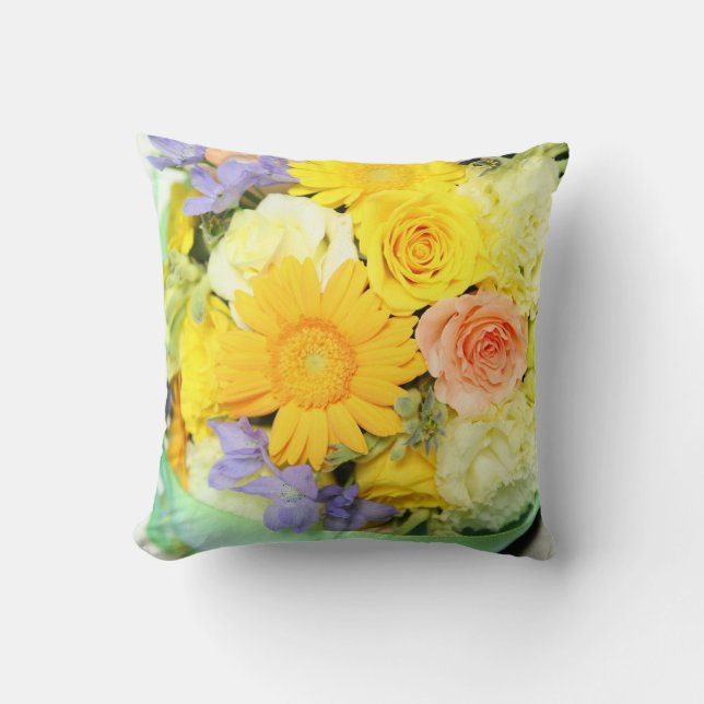 Flowers Throw Pillow (Front)