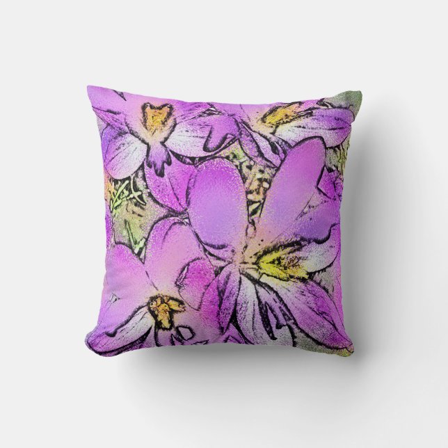 FLOWERS THROW PILLOW (Front)